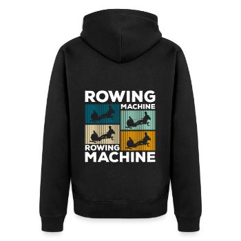 Rowing Machine Sports Endurance Rowing Training - Unisex Premium Organic Zip Hoodie - black - Back - Nico (187cm)