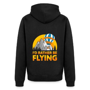 Ballonfahrt Unternehmung Fahren Sport - Unisex Premium Bio Zip Hoodie - Schwarz - Hinten - Nico (187cm)