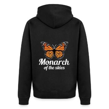 Papillon monarque Insecte Collectionneur Entomologie - Veste à capuche bio Premium Unisexe - noir - Dos - Nico (187cm)
