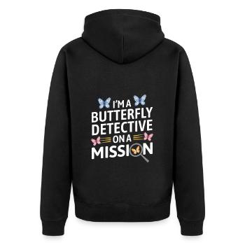 Schmetterlinge, Schmetterlinge, Insektensammler, Entomologie - Unisex Premium Bio Zip Hoodie - Schwarz - Hinten - Nico (187cm)