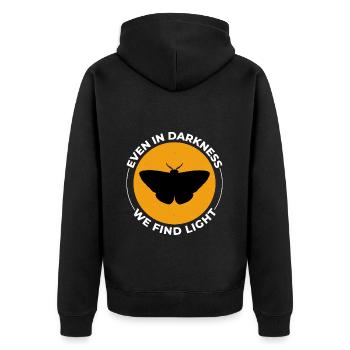 Motte nachtaktives Tier Insektensammler Entomologie - Unisex Premium Bio Zip Hoodie - Schwarz - Hinten - Nico (187cm)