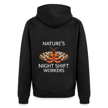 Motte nachtaktives Tier Insektensammler Entomologie - Unisex Premium Bio Zip Hoodie - Schwarz - Hinten - Nico (187cm)