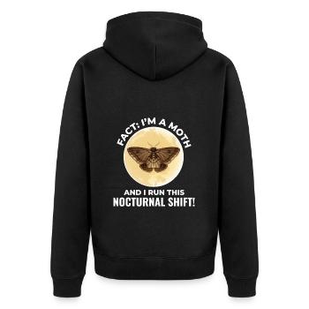 Motte nachtaktives Tier Insektensammler Entomologie - Unisex Premium Bio Zip Hoodie - Schwarz - Hinten - Nico (187cm)