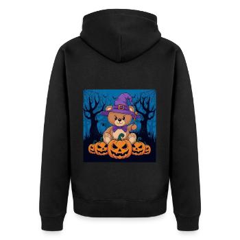 Halloween Teddy Bear Halloween Bear - Unisex Premium Organic Zip Hoodie - black - Back - Nico (187cm)