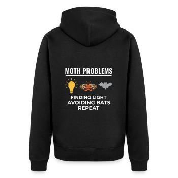 Motte nachtaktives Tier Insektensammler Entomologie - Unisex Premium Bio Zip Hoodie - Schwarz - Hinten - Nico (187cm)