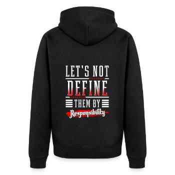 Männertag Fest Ehrentag - Unisex Premium Bio Zip Hoodie - Schwarz - Hinten - Nico (187cm)