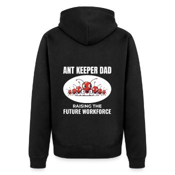 Ameisenhalter Vater Entomologe Insektensammler - Unisex Premium Bio Zip Hoodie - Schwarz - Hinten - Nico (187cm)