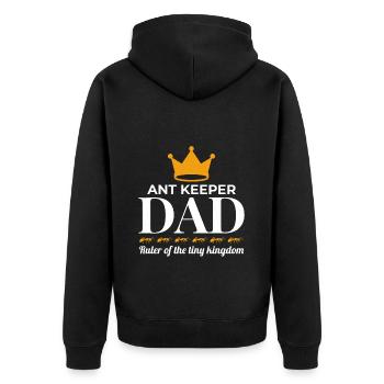 Ameisenhalter Vater Entomologe Insektensammler - Unisex Premium Bio Zip Hoodie - Schwarz - Hinten - Nico (187cm)