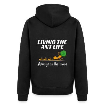 Ameisenhalter Ameisenliebhaber Entomologe Insektensammler - Unisex Premium Bio Zip Hoodie - Schwarz - Hinten - Nico (187cm)