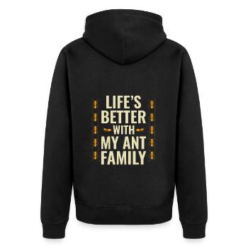 Ameisenhalter Ameisenliebhaber Entomologe Insektensammler - Unisex Premium Bio Zip Hoodie - Schwarz - Hinten - Nico (187cm)