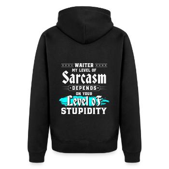 Waiter Restaurant Food Party - Unisex Premium Organic Zip Hoodie - black - Back - Nico (187cm)