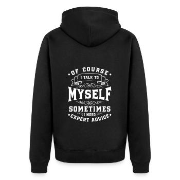 Waiter Profession Gastronomy Apron - Unisex Premium Organic Zip Hoodie - black - Back - Nico (187cm)