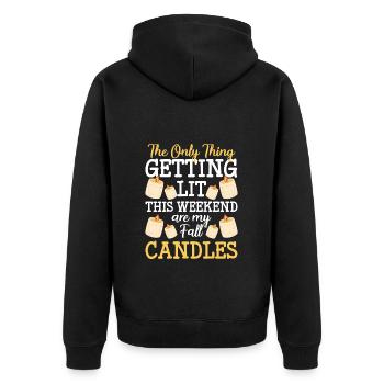 Candlelight Friendship Passion - Unisex Premium Organic Zip Hoodie - black - Back - Nico (187cm)