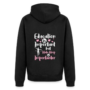 sport abnehmen hoopdance - Unisex Premium Bio Zip Hoodie - Schwarz - Hinten - Nico (187cm)