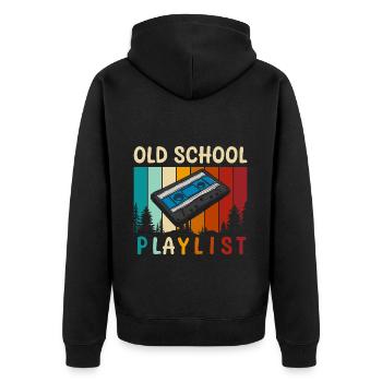 Cassette Old Vintage Edition Limitée - Veste à capuche bio Premium Unisexe - noir - Dos - Nico (187cm)