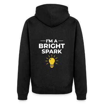 Electrician Humor Electrical Technician Engineer - Unisex Premium Organic Zip Hoodie - black - Back - Nico (187cm)