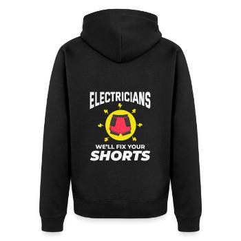 Electrician Humor Electrical Technician Engineer - Unisex Premium Organic Zip Hoodie - black - Back - Nico (187cm)