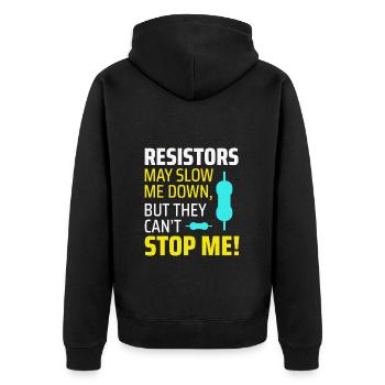 Electrician Humor Electrical Technician Engineer - Unisex Premium Organic Zip Hoodie - black - Back - Nico (187cm)
