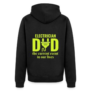 Électricien Papa Technicien en électricité Fête des pères - Veste à capuche bio Premium Unisexe - noir - Dos - Nico (187cm)