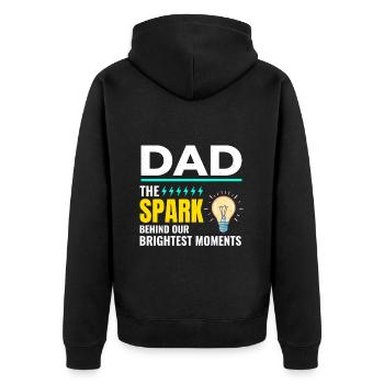 Elektriker Vater Elektrotechniker Ingenieur - Unisex Premium Bio Zip Hoodie - Schwarz - Hinten - Nico (187cm)