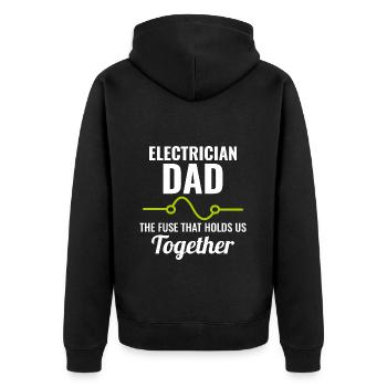 Elektriker Vater Elektrotechniker Ingenieur - Unisex Premium Bio Zip Hoodie - Schwarz - Hinten - Nico (187cm)