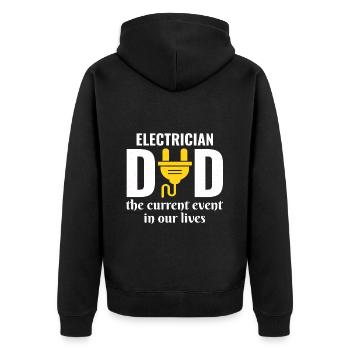 Elektriker Vater Elektrotechniker Ingenieur - Unisex Premium Bio Zip Hoodie - Schwarz - Hinten - Nico (187cm)