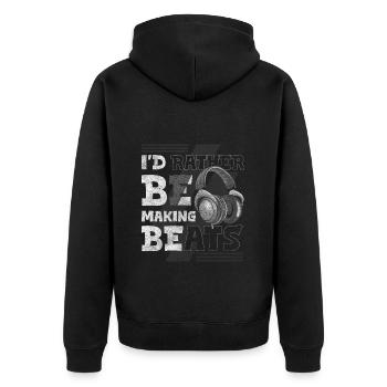 Party Musicians Crowd Life - Unisex Premium Organic Zip Hoodie - black - Back - Nico (187cm)