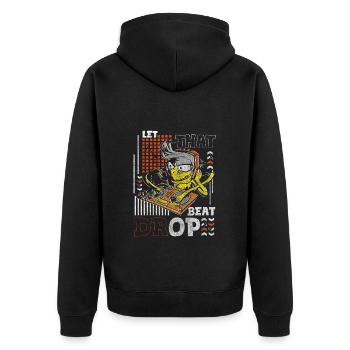 Disc Jockey Music Crowd Life - Unisex Premium Organic Zip Hoodie - black - Back - Nico (187cm)