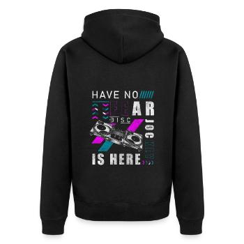 Party Vinyl Record Dance Music Bass - Unisex Premium Organic Zip Hoodie - black - Back - Nico (187cm)
