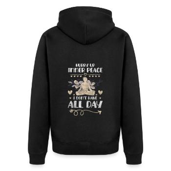Méditer Paix Karma Spirituel - Veste à capuche bio Premium Unisexe - noir - Dos - Nico (187cm)