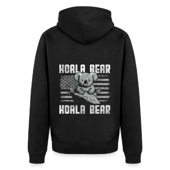 Koalabär Wildnis Beuteltier - Unisex Premium Bio Zip Hoodie - Schwarz - Hinten - Nico (187cm)