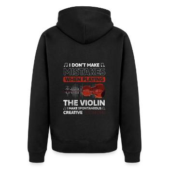 Violin Instrument Violin Player Exercise - Unisex Premium Organic Zip Hoodie - black - Back - Nico (187cm)