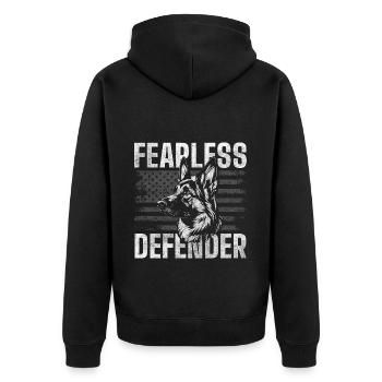 Dog Dog Lover Dog School - Unisex Premium Organic Zip Hoodie - black - Back - Nico (187cm)