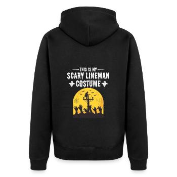 Costume de monteur de ligne effrayant Halloween Power Line Design - Veste à capuche bio Premium Unisexe - noir - Dos - Nico (187cm)