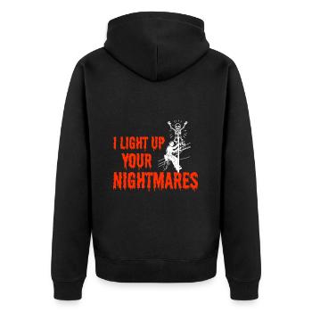 Lineman Halloween Nightmare Spooky Electric Design - Unisex Premium Organic Zip Hoodie - black - Back - Nico (187cm)