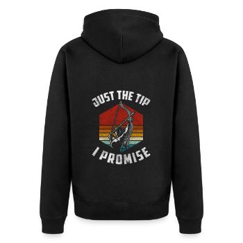 Schütze Hobby Zielscheiben Tradition - Unisex Premium Bio Zip Hoodie - Schwarz - Hinten - Nico (187cm)