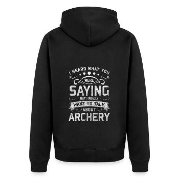 Archery Sport Bow Hunting Meeting - Unisex Premium Organic Zip Hoodie - black - Back - Nico (187cm)
