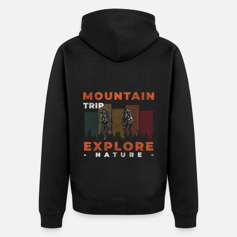 Kletterer Wanderer Alpen Seil - Unisex Premium Bio Zip Hoodie - Schwarz