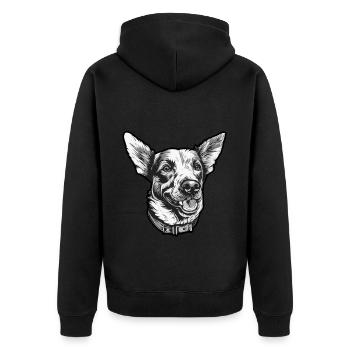 Promenade de chien ami à quatre pattes - Veste à capuche bio Premium Unisexe - noir - Dos - Nico (187cm)