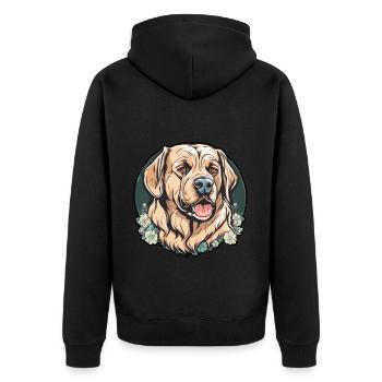 chien chien amoureux animal - Veste à capuche bio Premium Unisexe - noir - Dos - Nico (187cm)