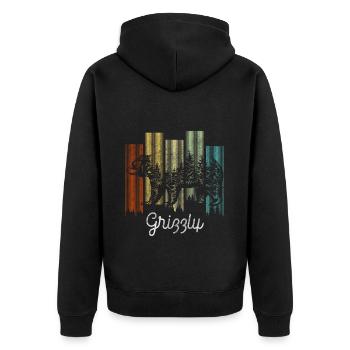 Bear, Fur, Polar Bear, Predator - Unisex Premium Organic Zip Hoodie - black - Back - Nico (187cm)