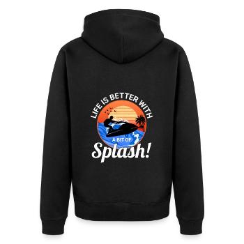 La vie est meilleure avec un peu de jet ski splash - Veste à capuche bio Premium Unisexe - noir - Dos - Nico (187cm)