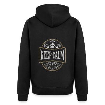Bear Training Roar - Unisex Premium Organic Zip Hoodie - black - Back - Nico (187cm)