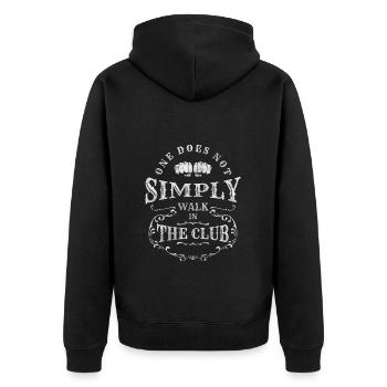 Security Profession Entrance Radio - Unisex Premium Organic Zip Hoodie - black - Back - Nico (187cm)