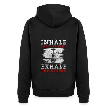 Hookah Smoking Chill-Out Nicotine - Unisex Premium Organic Zip Hoodie - black - Back - Nico (187cm)