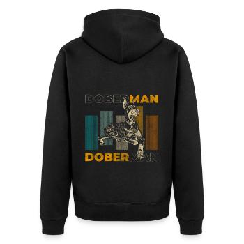 Kampfhund Haustier - Unisex Premium Bio Zip Hoodie - Schwarz - Hinten - Nico (187cm)