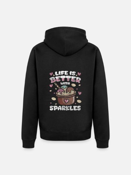 Eis Sommer Sonne Geschmack - Unisex Premium Bio Zip Hoodie - Schwarz