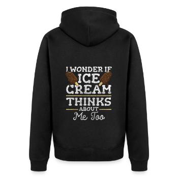 Cream Delight Beach Cream - Unisex Premium Organic Zip Hoodie - black - Back - Nico (187cm)