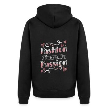 Modeliebhaber Modell - Unisex Premium Bio Zip Hoodie - Schwarz - Hinten - Nico (187cm)