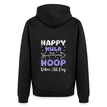 trend fit - Unisex Premium Bio Zip Hoodie - Schwarz - Hinten - Nico (187cm)